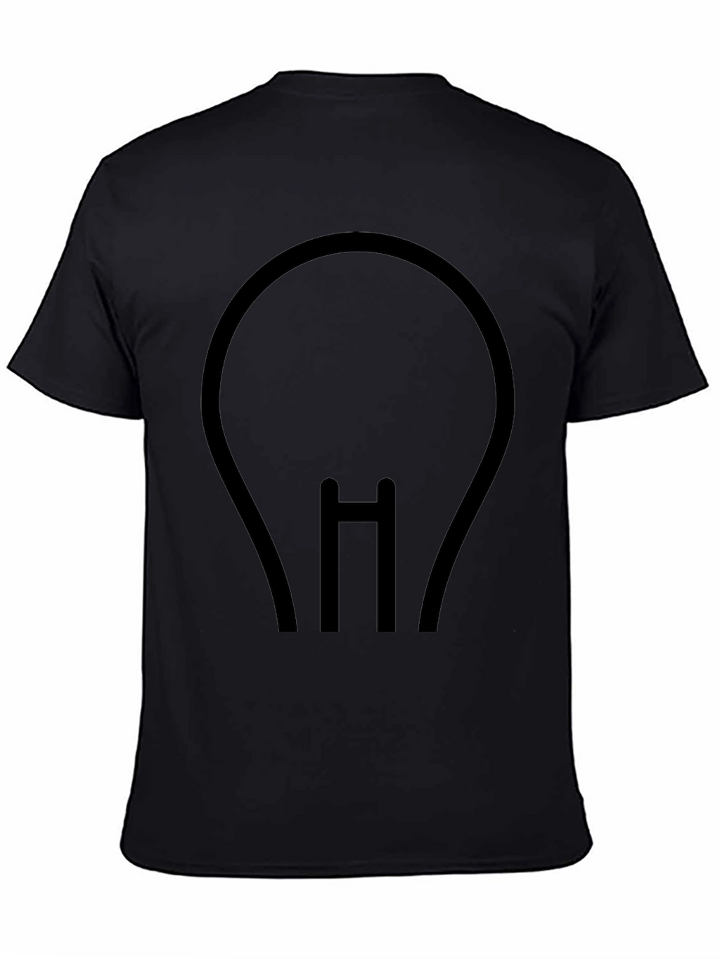 Minimalist Light Bulb Black T-Shirt