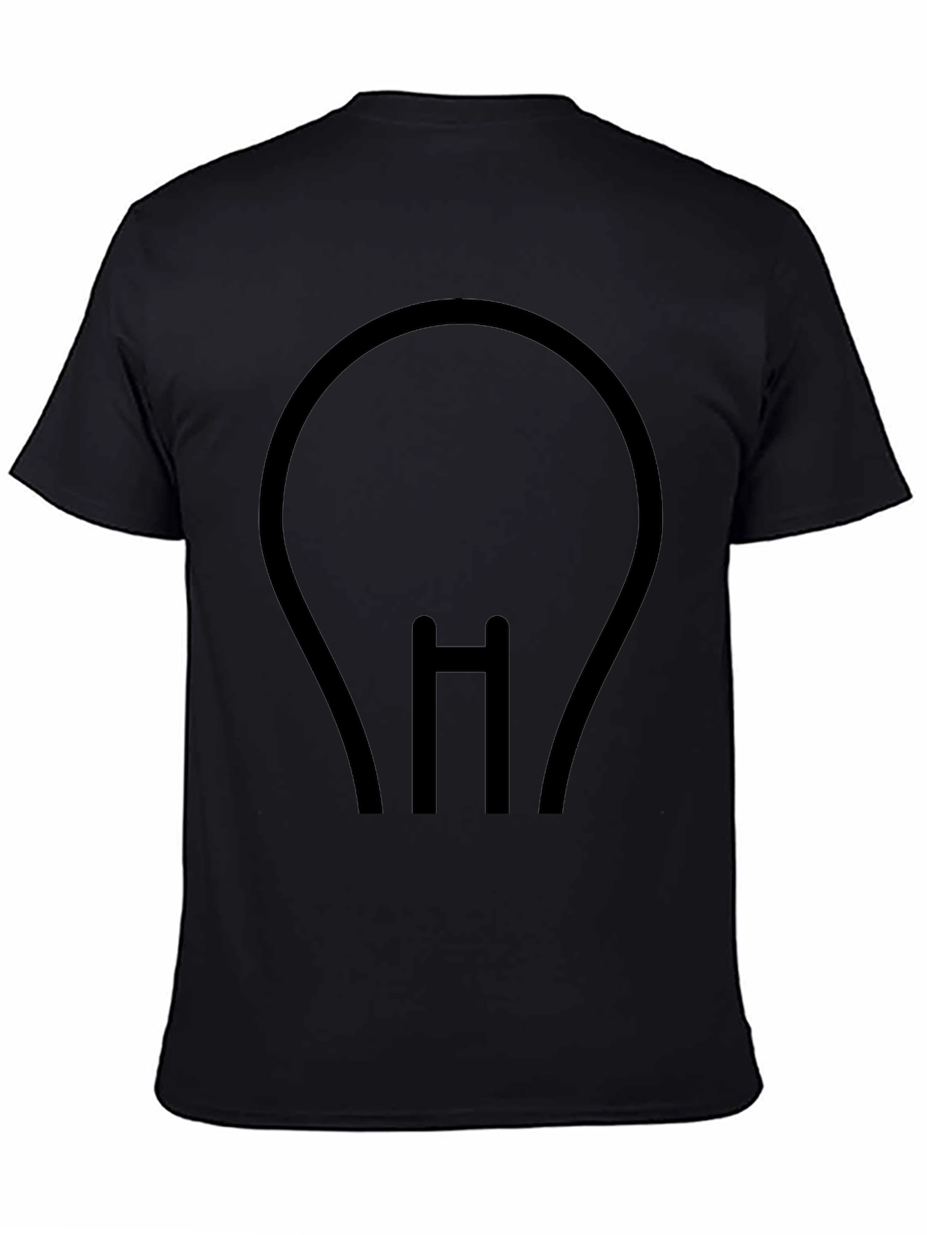 Minimalist Light Bulb Black T-Shirt