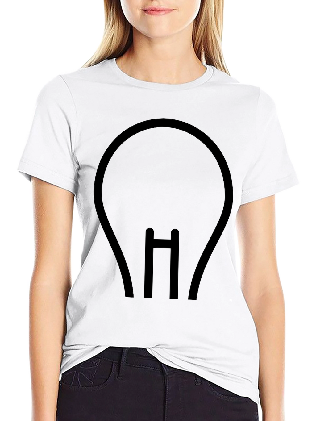Minimalist Light Bulb Black T-Shirt