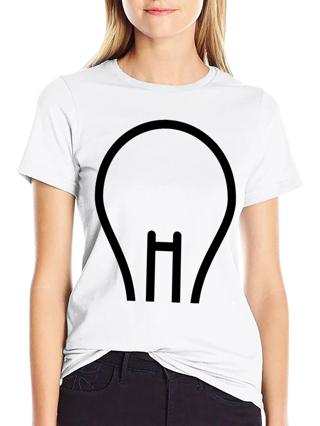 Minimalist Light Bulb Black T-Shirt