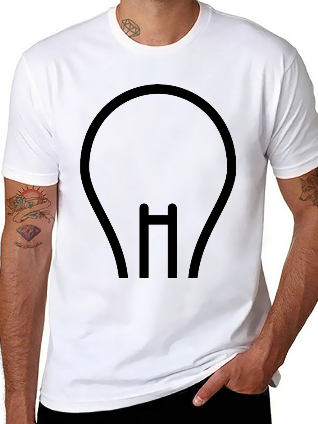 Minimalist Light Bulb Black T-Shirt