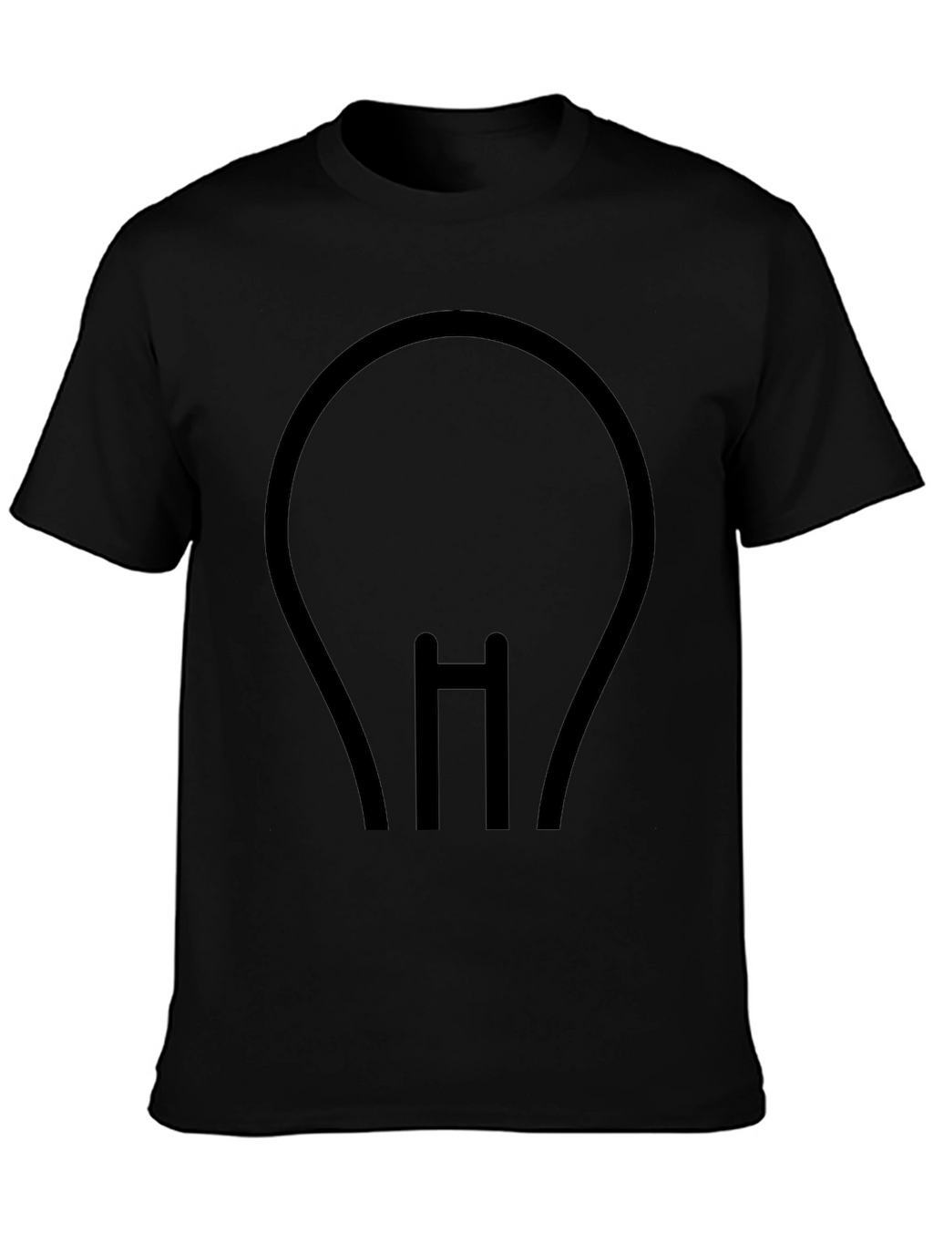 Minimalist Light Bulb Black T-Shirt