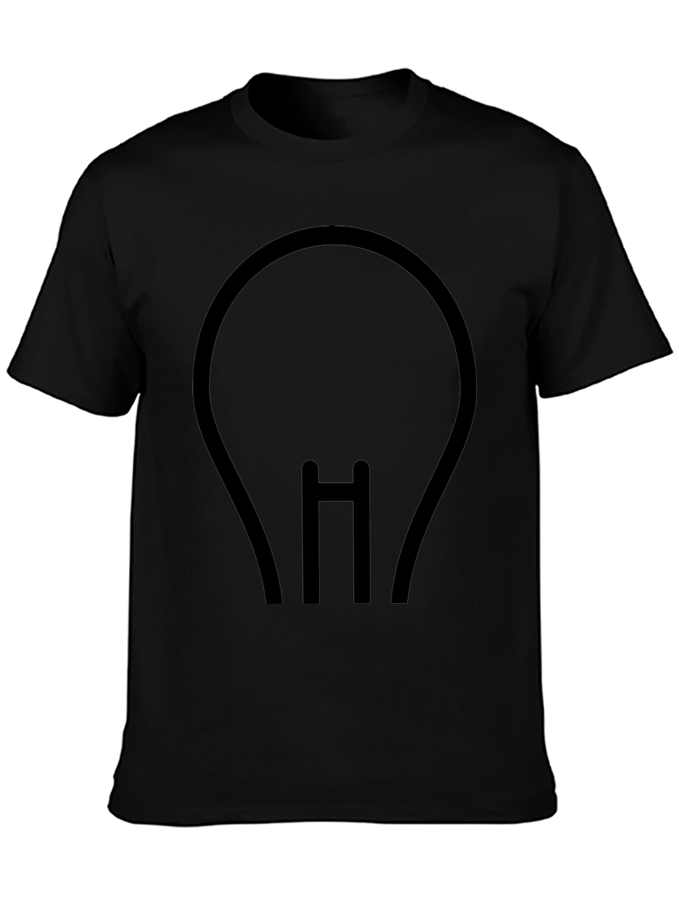Minimalist Light Bulb Black T-Shirt