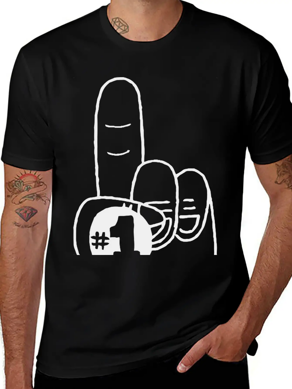 Number One Finger Breathable Graphic T-Shirt – Perfect For Casual Days