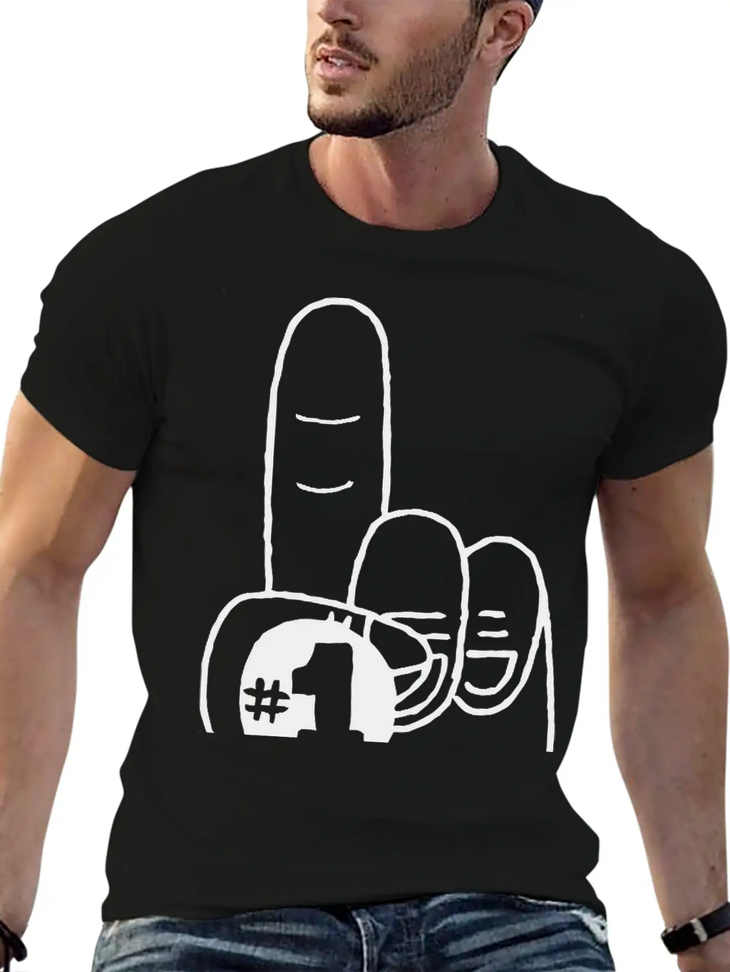 Number One Finger Breathable Graphic T-Shirt – Perfect For Casual Days