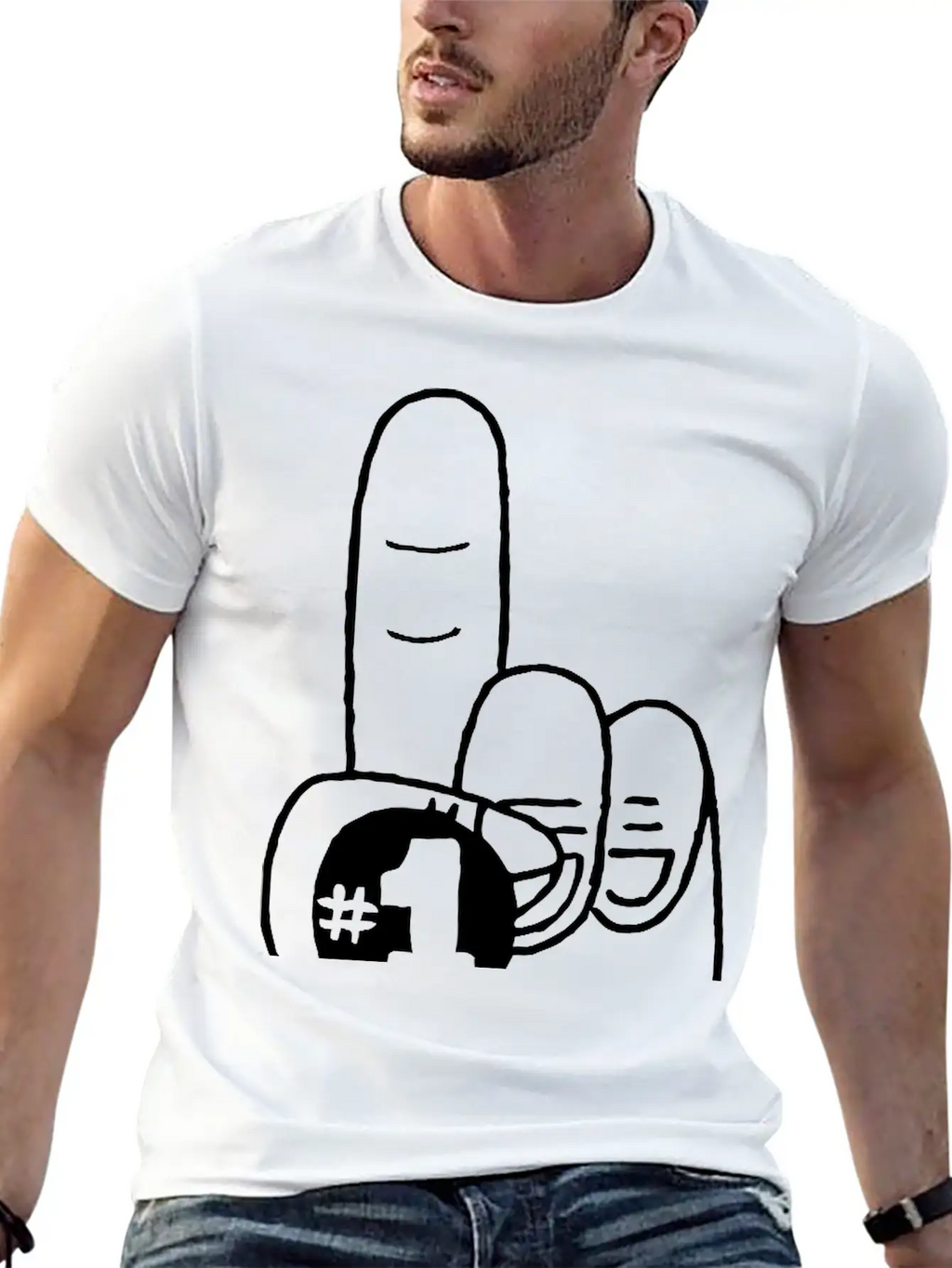 Number One Finger Breathable Graphic T-Shirt – Perfect For Casual Days