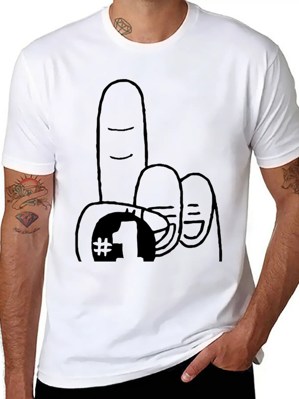 Number One Finger Breathable Graphic T-Shirt – Perfect For Casual Days