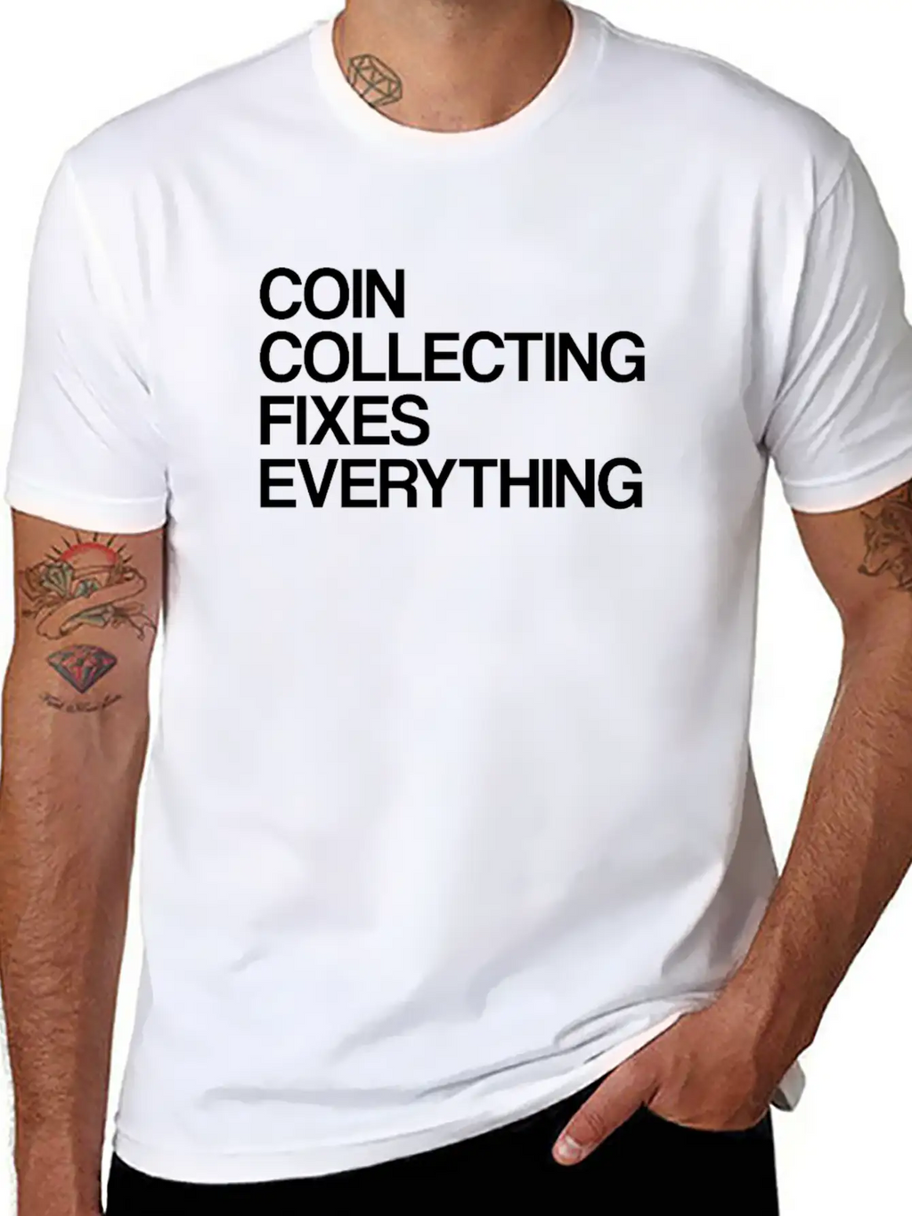 Numismatist Coin Collecting Fixes Everything Stylish Everyday T-Shirt – Unisex Basic Cotton Tee