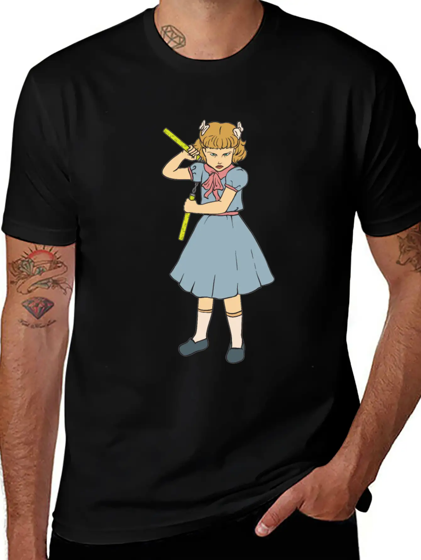 Nunchaku Girl - Clementine - Punk Goth Horror Fan Timeless Short Sleeve Tee – Comfy And Minimalist Design