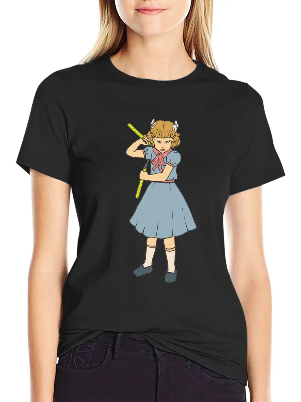 Nunchaku Girl - Clementine - Punk Goth Horror Fan Timeless Short Sleeve Tee – Comfy And Minimalist Design