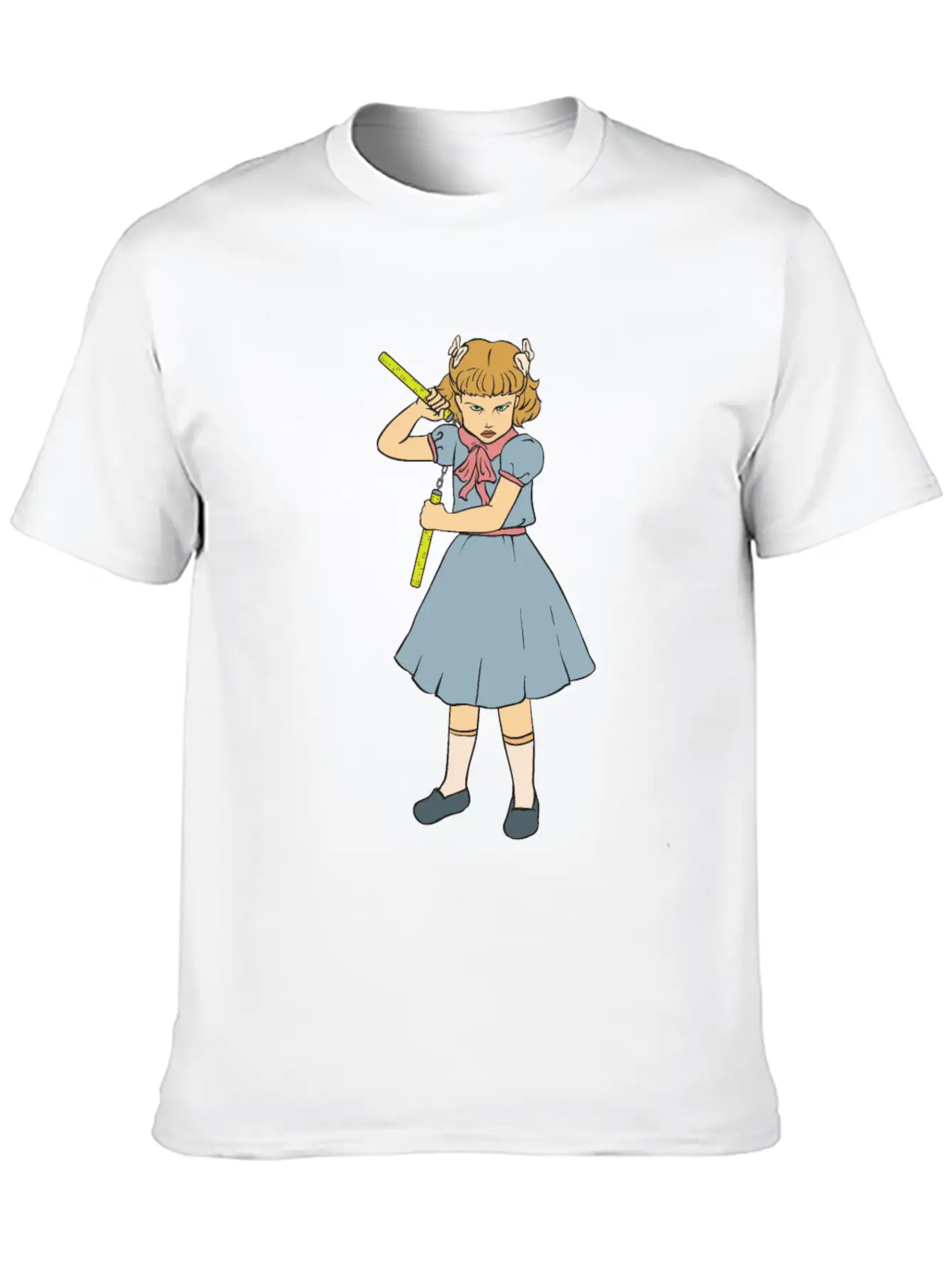 Nunchaku Girl - Clementine - Punk Goth Horror Fan Timeless Short Sleeve Tee – Comfy And Minimalist Design