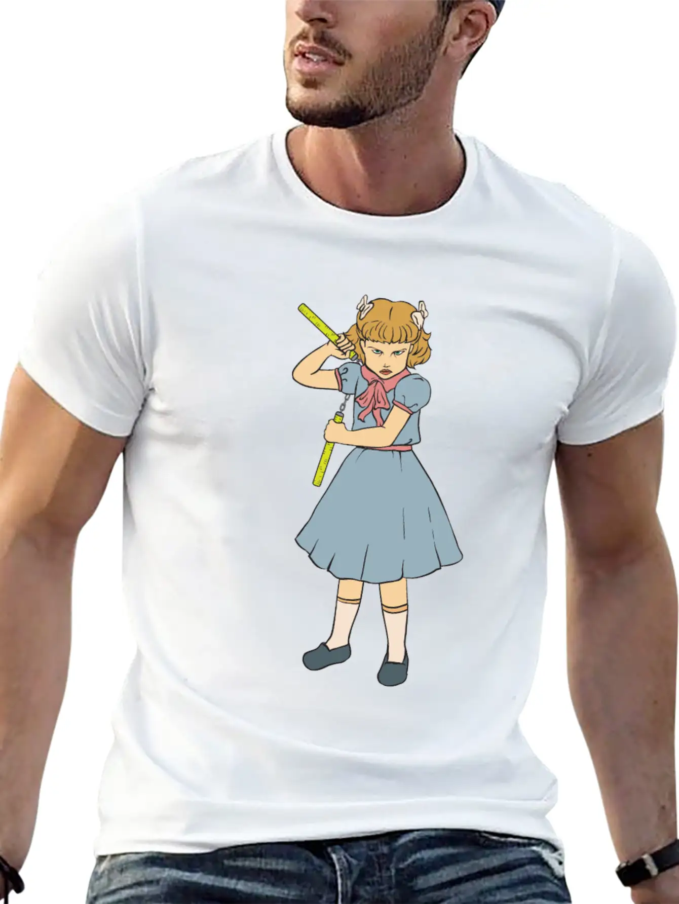 Nunchaku Girl - Clementine - Punk Goth Horror Fan Timeless Short Sleeve Tee – Comfy And Minimalist Design