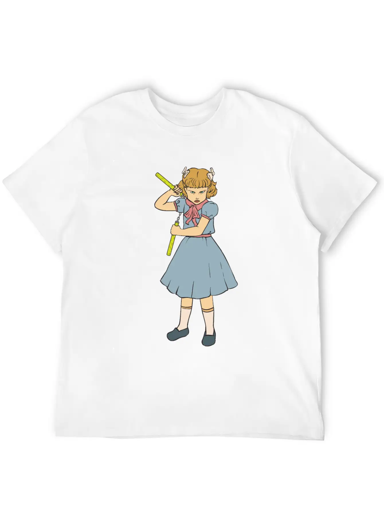 Nunchaku Girl - Clementine - Punk Goth Horror Fan Timeless Short Sleeve Tee – Comfy And Minimalist Design
