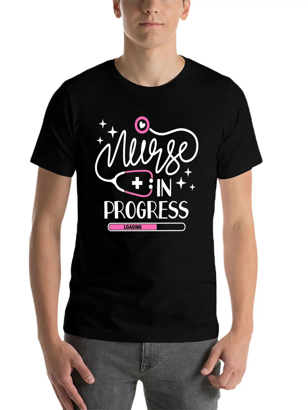 Nurse In Progress Future Nurse Life Nursing School Stylish Everyday T-Shirt – Unisex Basic Cotton Tee