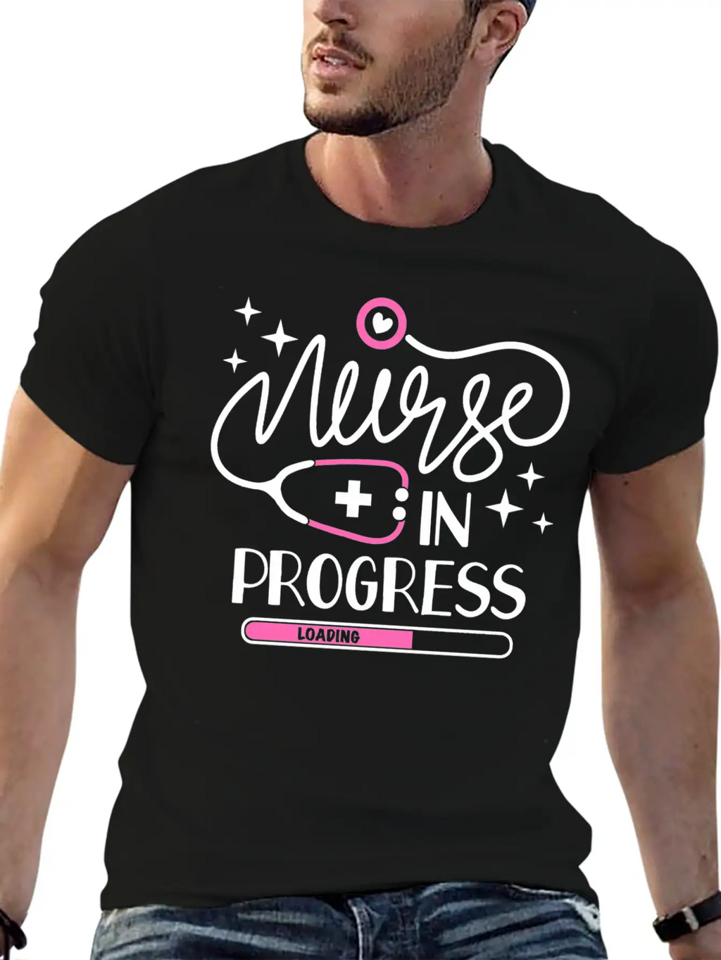 Nurse In Progress Future Nurse Life Nursing School Stylish Everyday T-Shirt – Unisex Basic Cotton Tee