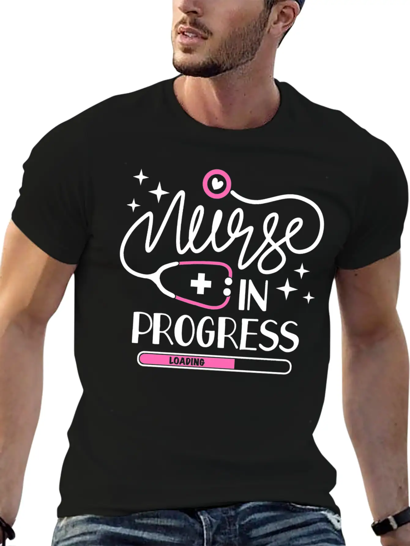 Nurse In Progress Future Nurse Life Nursing School Stylish Everyday T-Shirt – Unisex Basic Cotton Tee