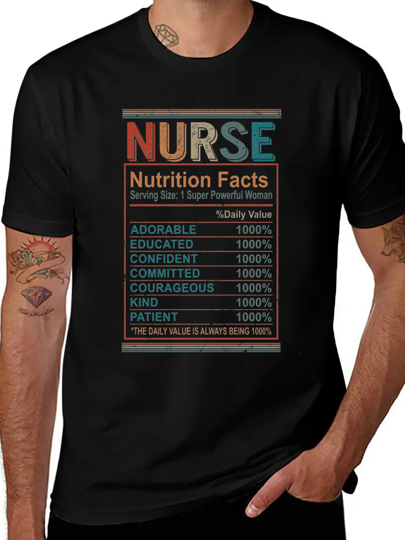 Nutrition Facts Nurse Shirt, Nurse Appreciation Breathable Graphic T-Shirt – Perfect For Casual Days