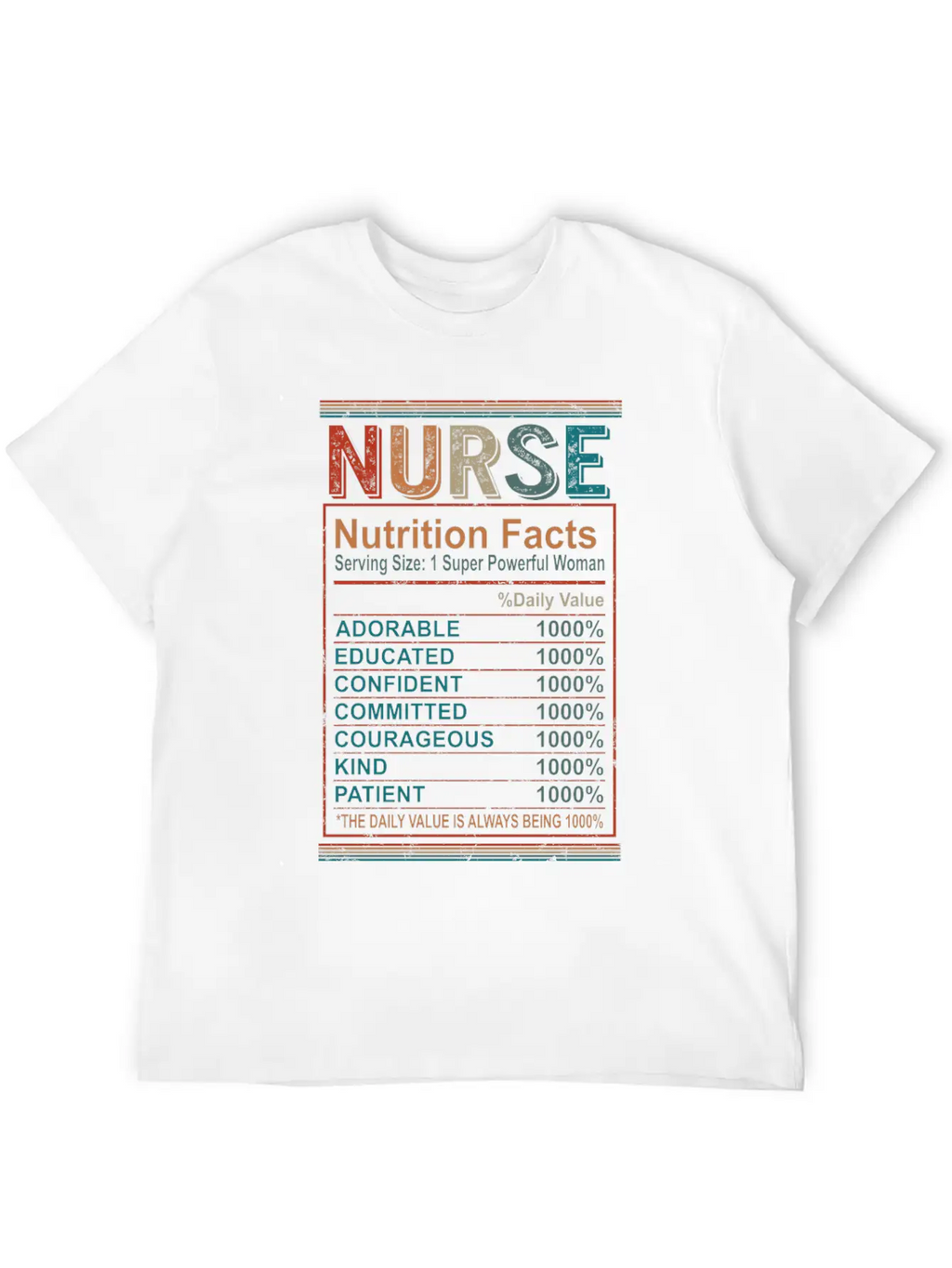 Nutrition Facts Nurse Shirt, Nurse Appreciation Breathable Graphic T-Shirt – Perfect For Casual Days