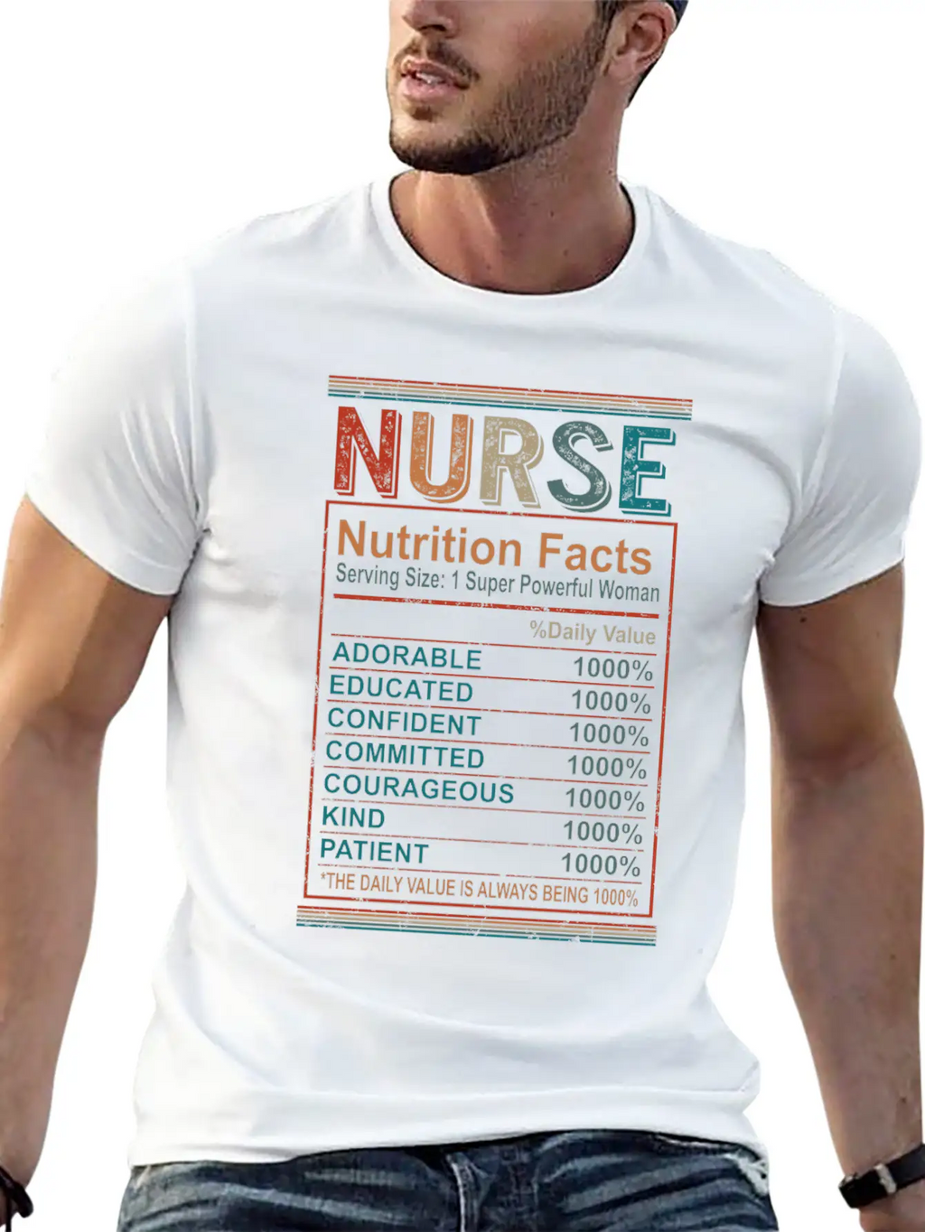 Nutrition Facts Nurse Shirt, Nurse Appreciation Breathable Graphic T-Shirt – Perfect For Casual Days