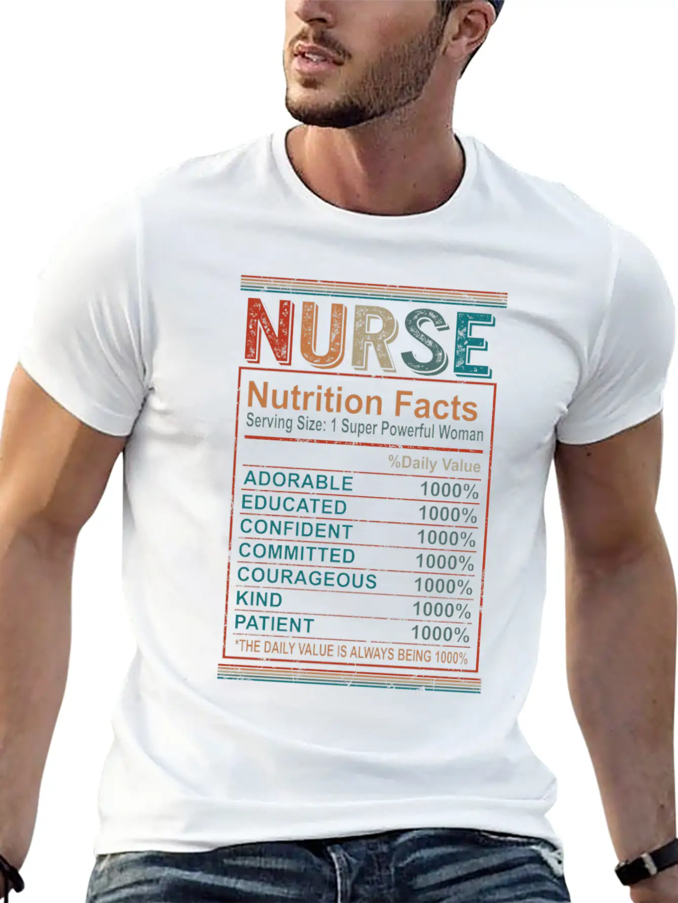 Nutrition Facts Nurse Shirt, Nurse Appreciation Breathable Graphic T-Shirt – Perfect For Casual Days