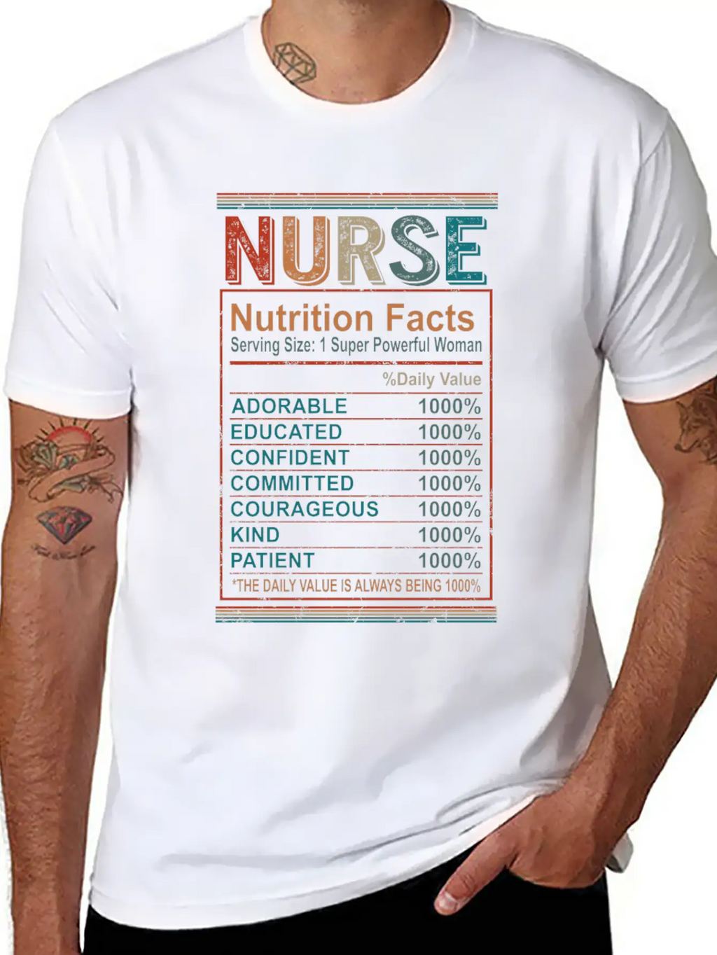Nutrition Facts Nurse Shirt, Nurse Appreciation Breathable Graphic T-Shirt – Perfect For Casual Days