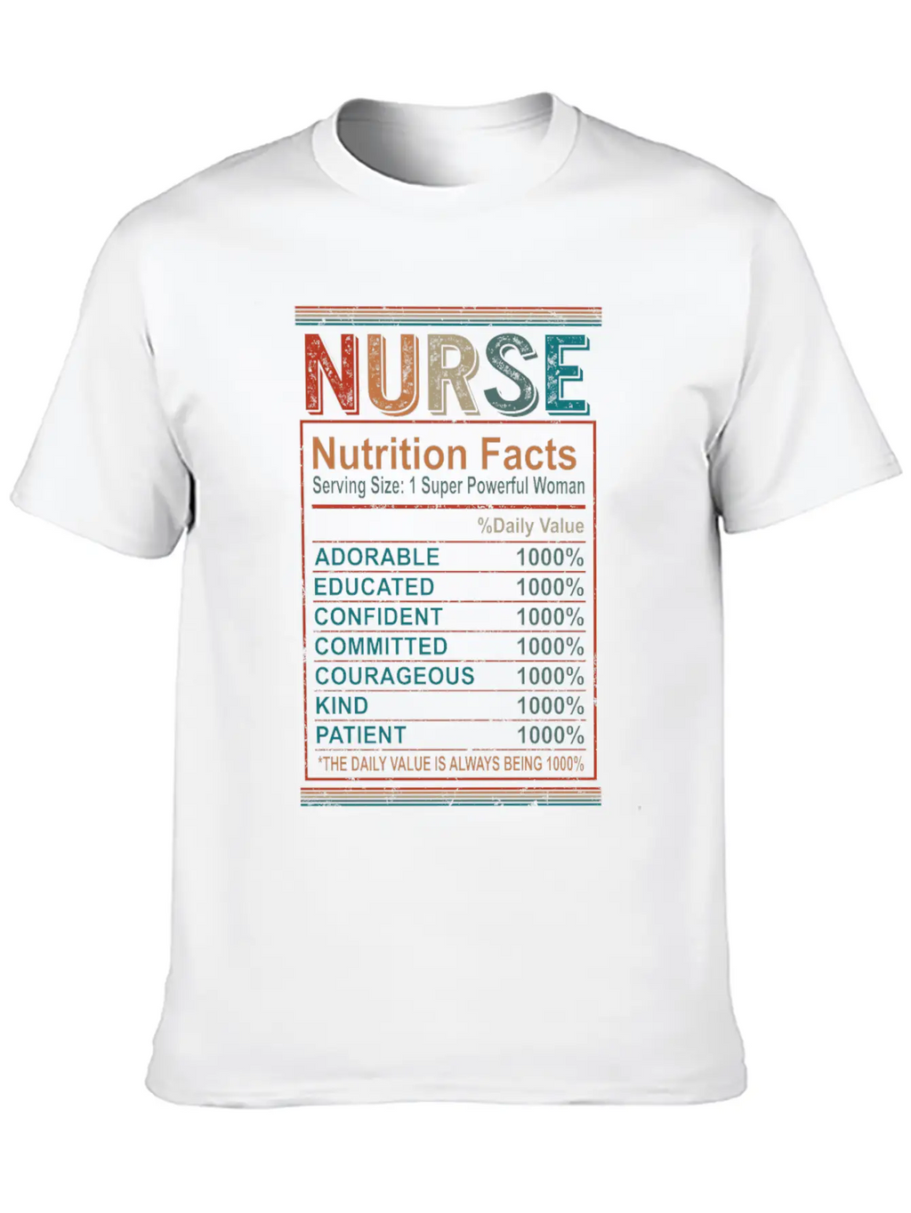 Nutrition Facts Nurse Shirt, Nurse Appreciation Breathable Graphic T-Shirt – Perfect For Casual Days