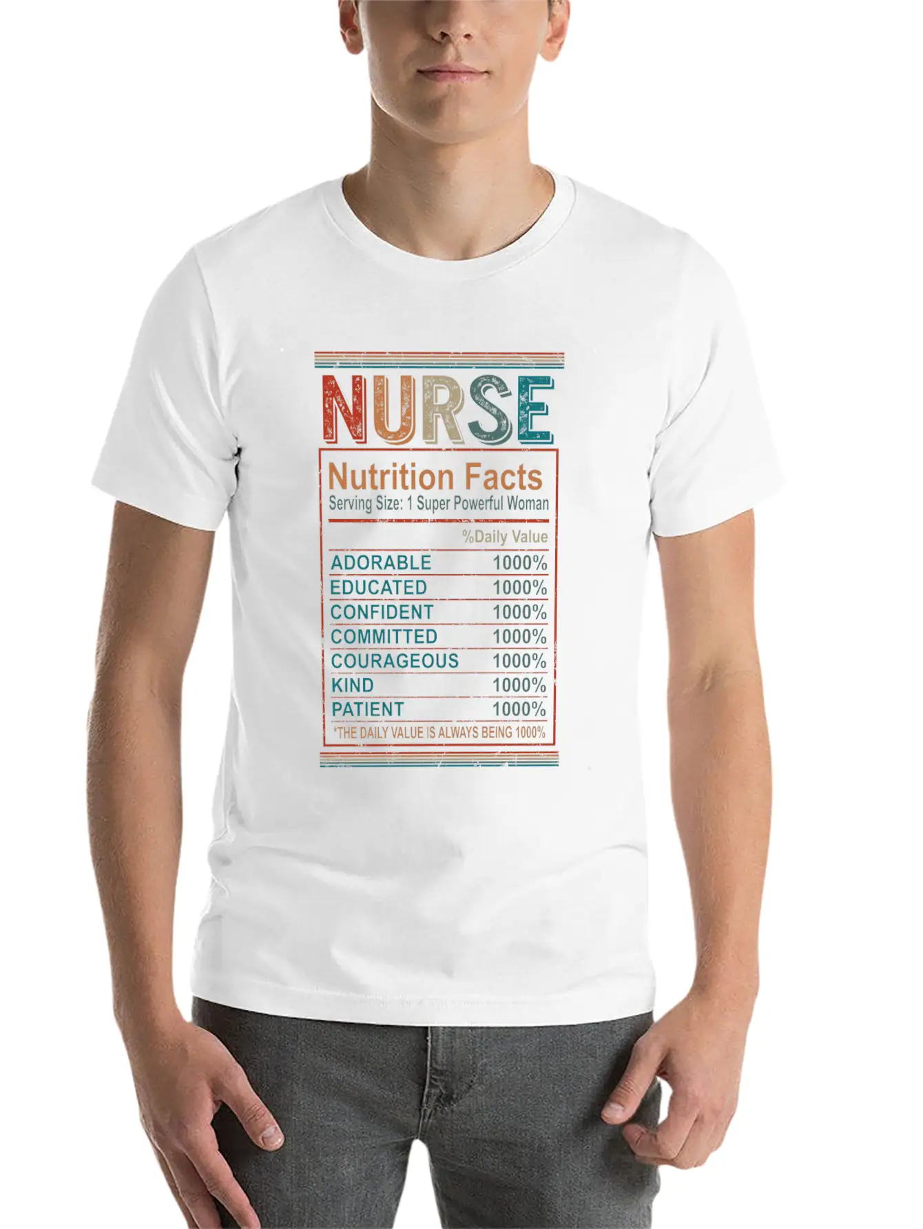 Nutrition Facts Nurse Shirt, Nurse Appreciation Breathable Graphic T-Shirt – Perfect For Casual Days