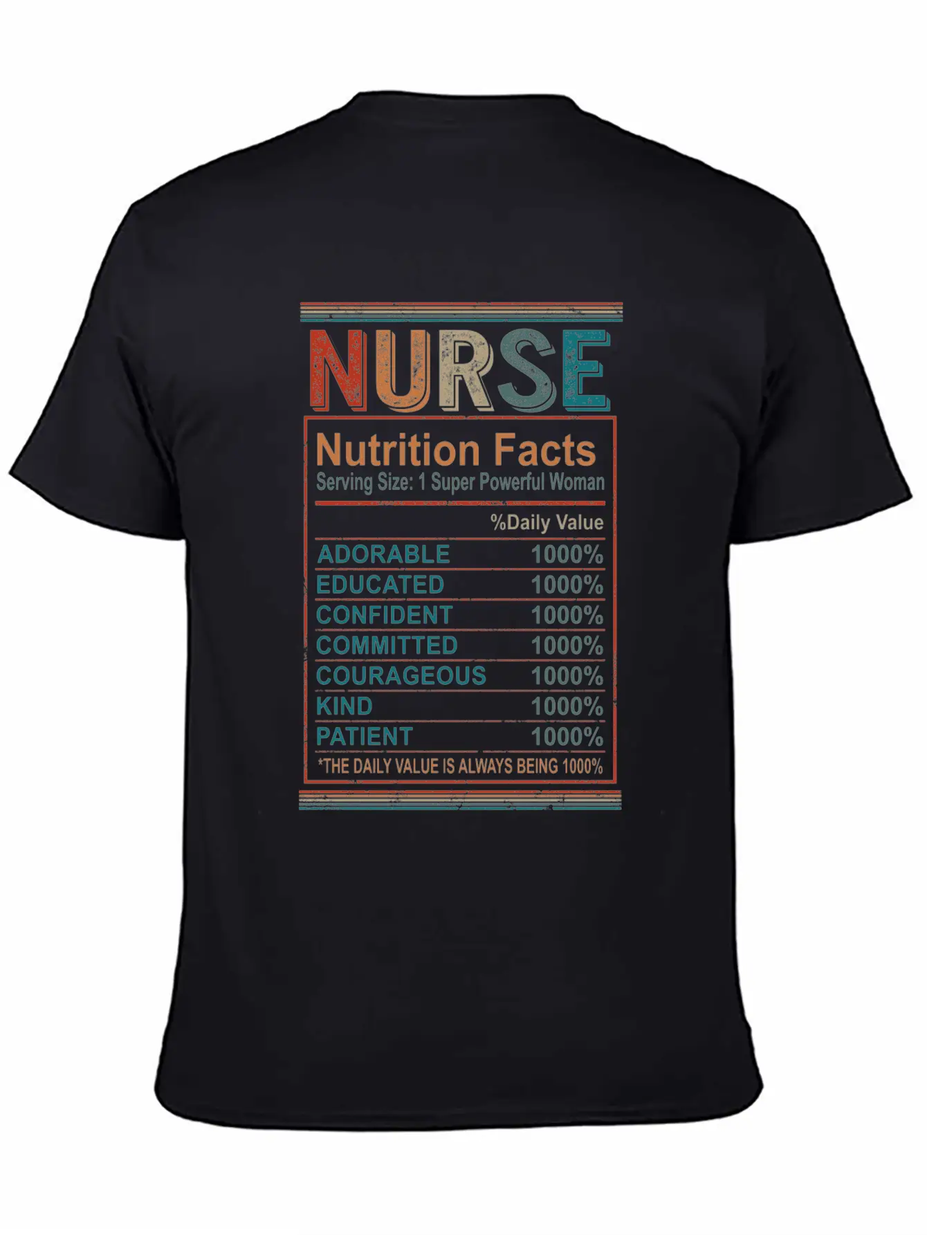 Nutrition Facts Nurse Shirt, Nurse Appreciation Breathable Graphic T-Shirt – Perfect For Casual Days