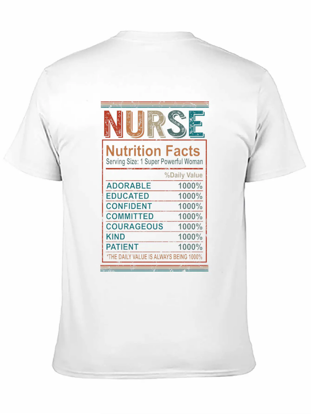 Nutrition Facts Nurse Shirt, Nurse Appreciation Breathable Graphic T-Shirt – Perfect For Casual Days