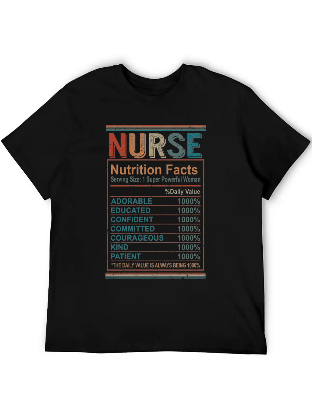 Nutrition Facts Nurse Shirt, Nurse Appreciation Breathable Graphic T-Shirt – Perfect For Casual Days