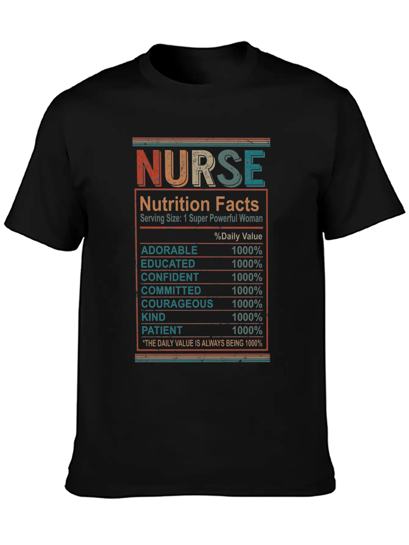 Nutrition Facts Nurse Shirt, Nurse Appreciation Breathable Graphic T-Shirt – Perfect For Casual Days