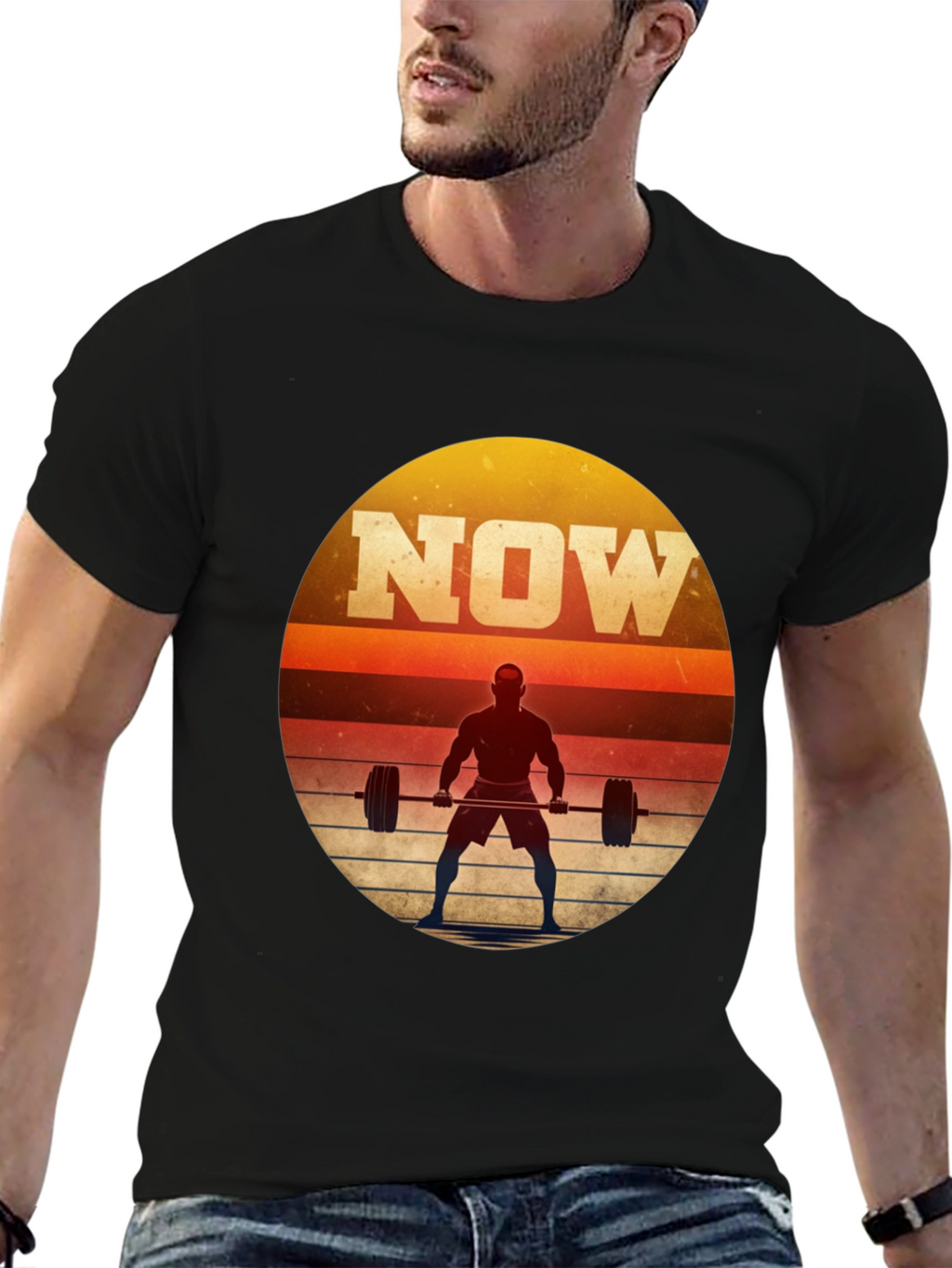 NOW Weightlifting Graphic T-Shirt - Motivational Fitness Tee