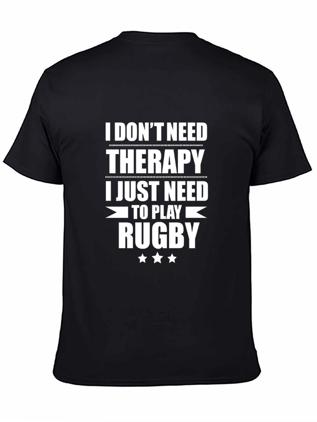 Rugby Therapy T-Shirt: Black Cotton Graphic Tee