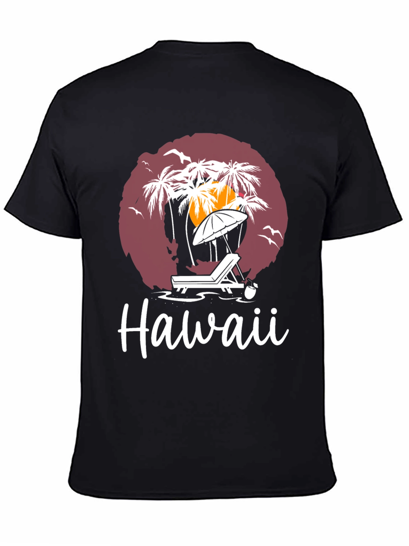 Hawaii Beach Scene Graphic T-Shirt