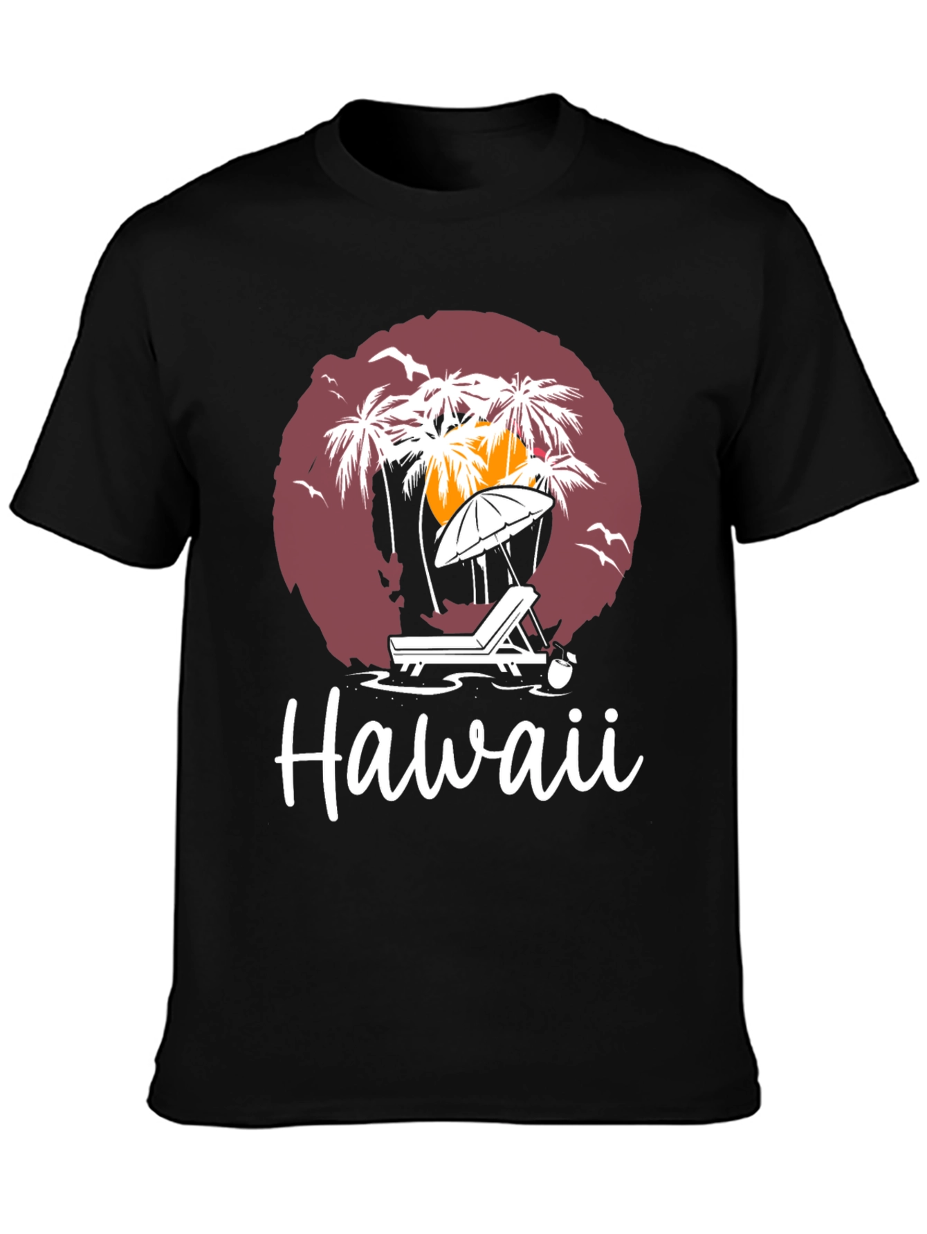 Hawaii Beach Scene Graphic T-Shirt