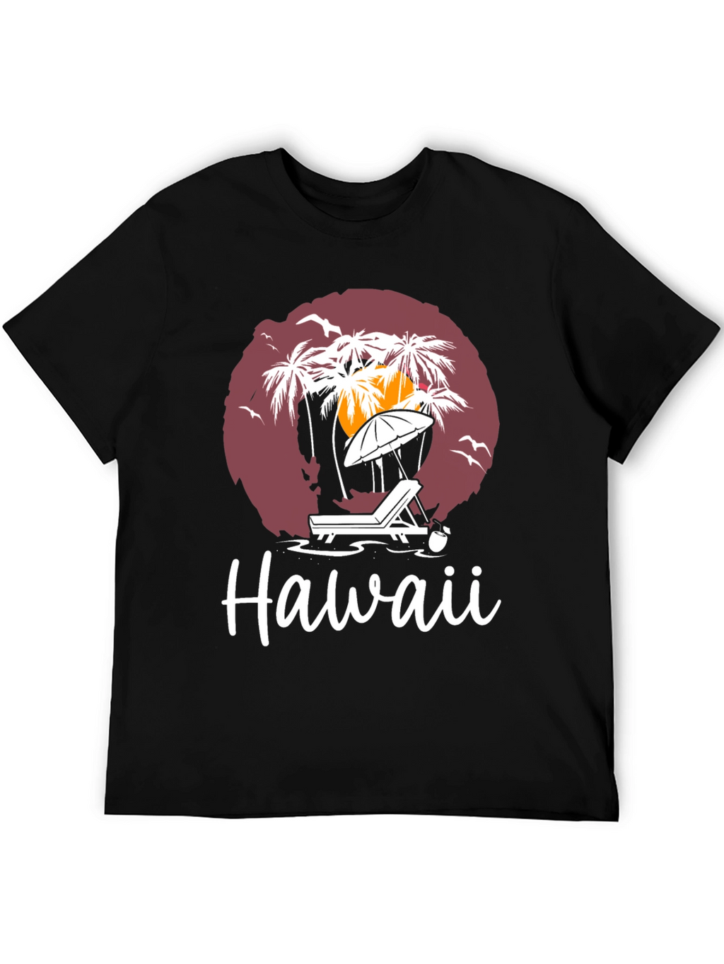 Hawaii Beach Scene Graphic T-Shirt