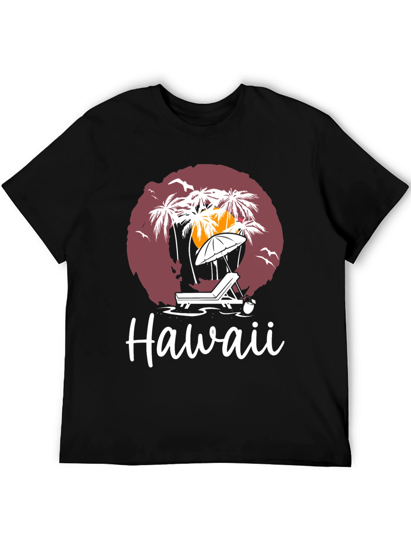 Hawaii Beach Scene Graphic T-Shirt