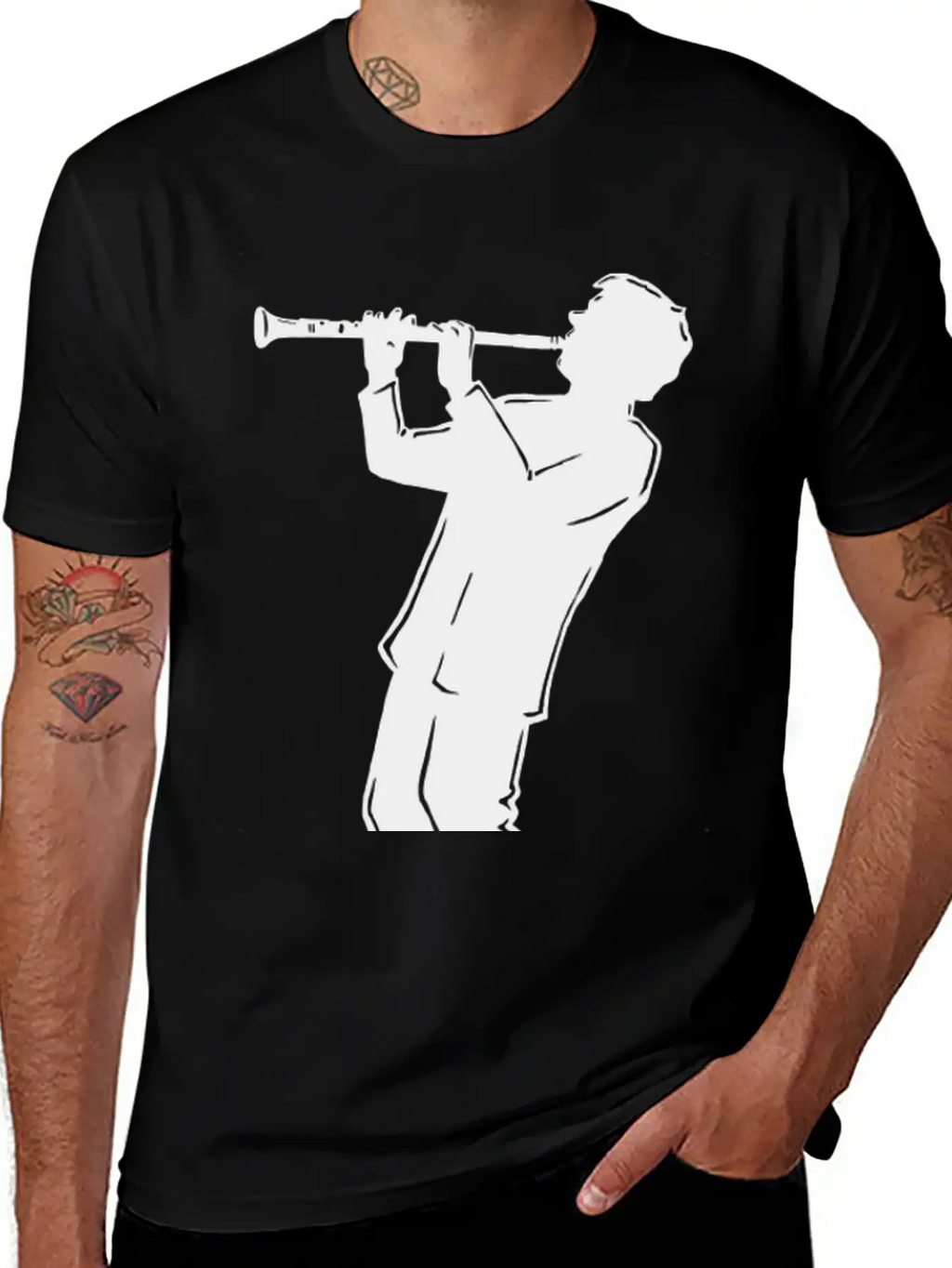 NY Boogy Nights Clarinet Basic Graphic T-Shirt – Daily Comfort In Soft Cotton
