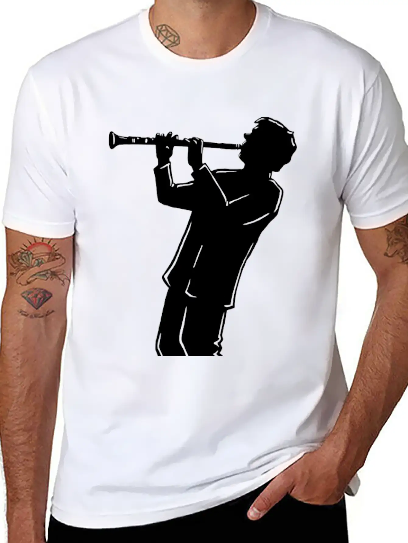 NY Boogy Nights Clarinet Basic Graphic T-Shirt – Daily Comfort In Soft Cotton
