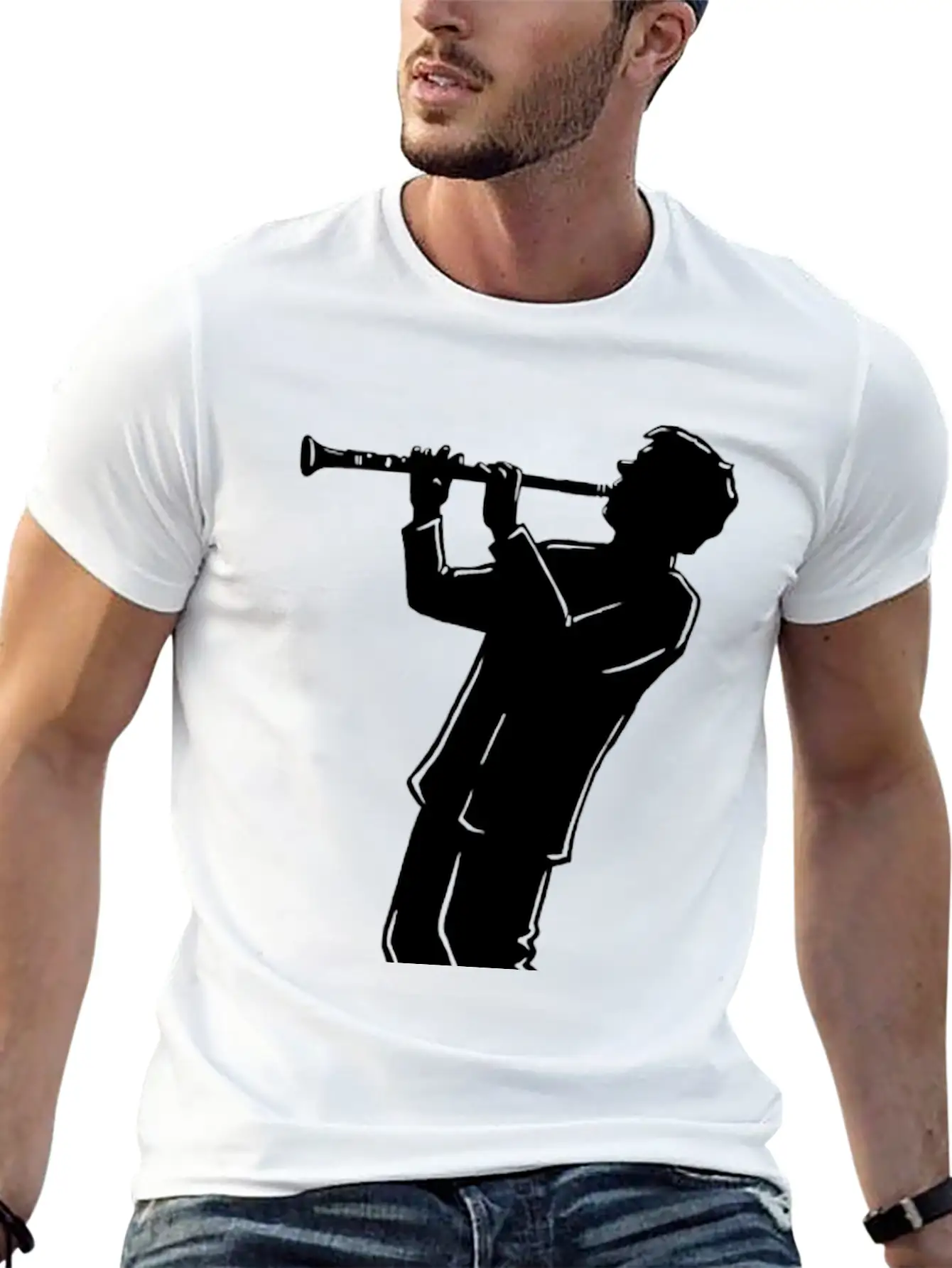NY Boogy Nights Clarinet Basic Graphic T-Shirt – Daily Comfort In Soft Cotton