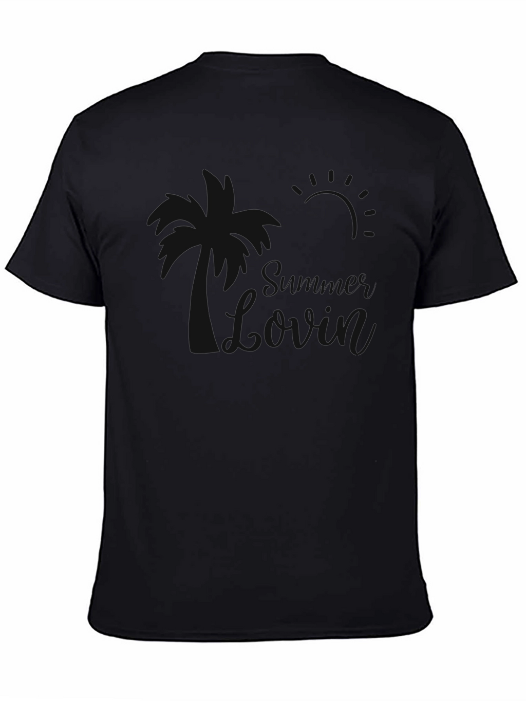 Mens Black Short Sleeve Casual T-Shirt