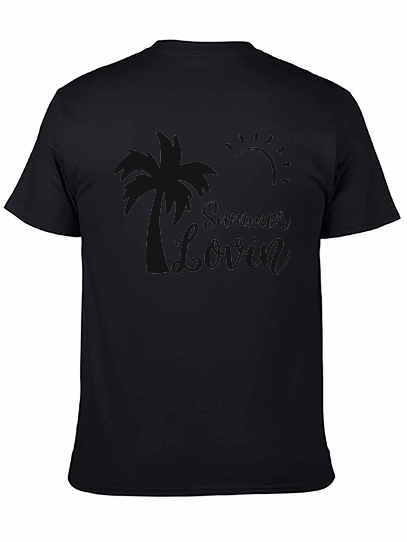 Mens Black Short Sleeve Casual T-Shirt
