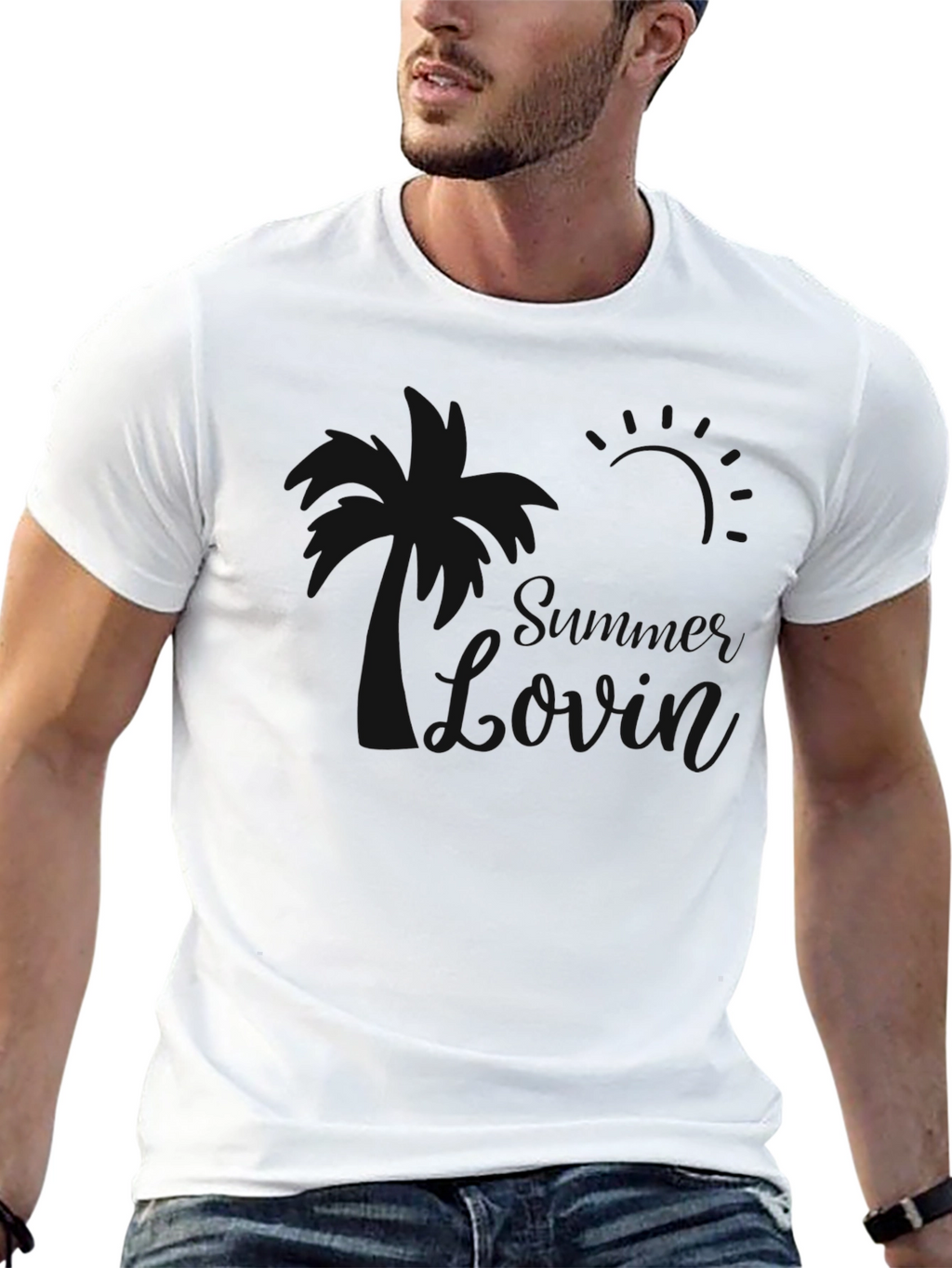 Mens Black Short Sleeve Casual T-Shirt