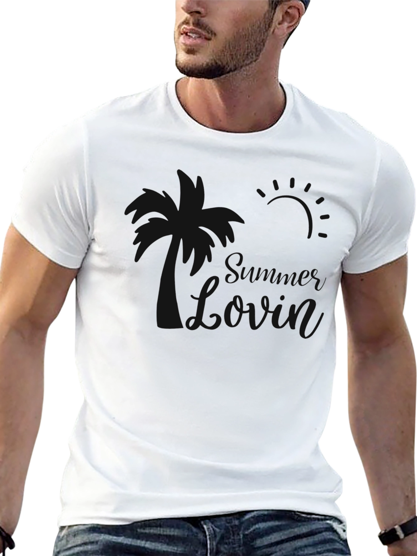 Mens Black Short Sleeve Casual T-Shirt