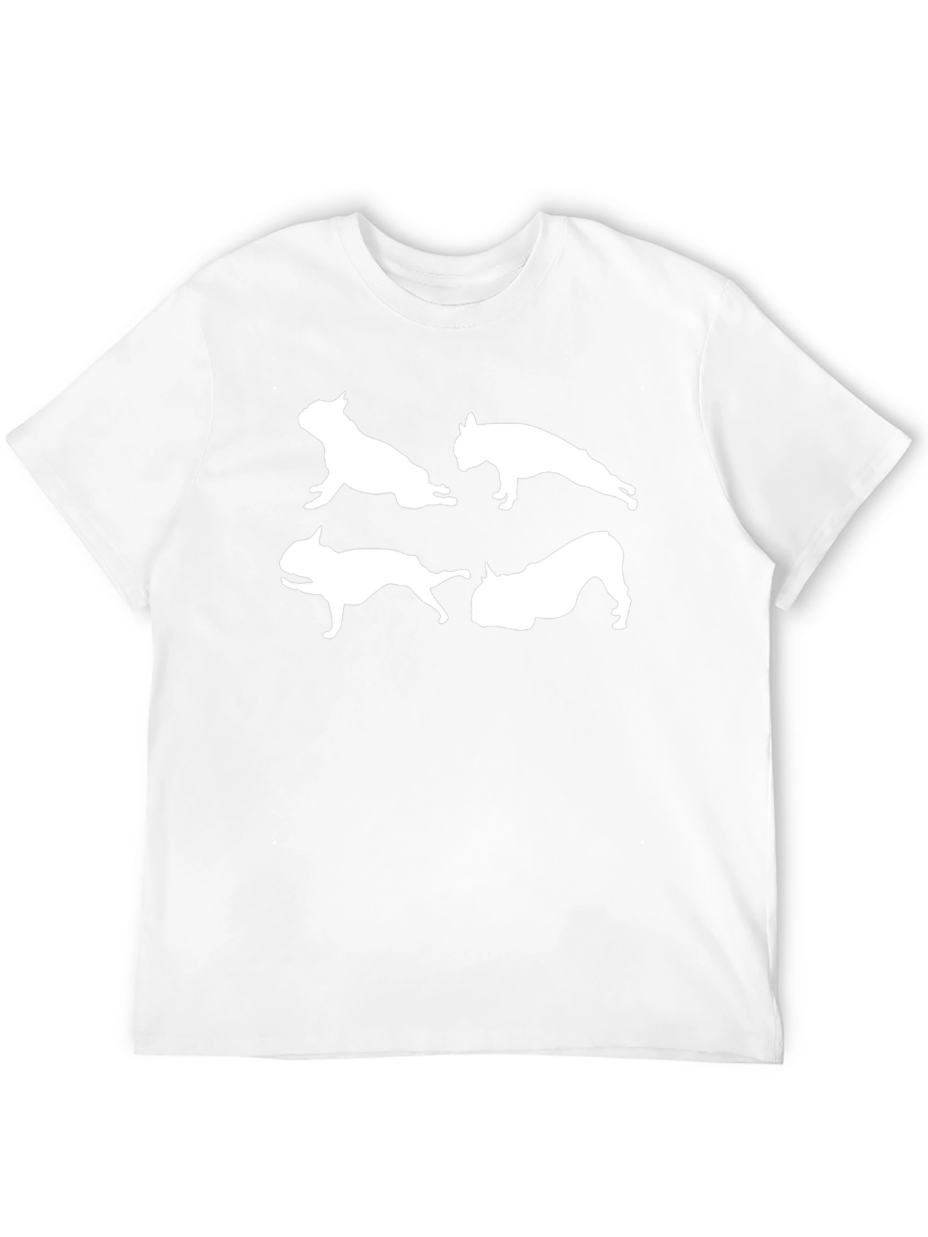 Dog Silhouette Graphic Tee - Black Crew Neck Shirt