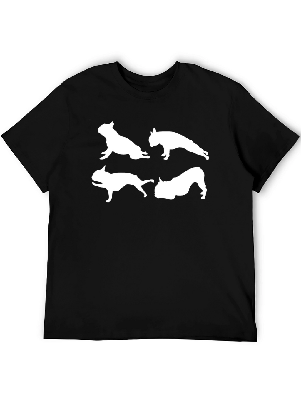 Dog Silhouette Graphic Tee - Black Crew Neck Shirt
