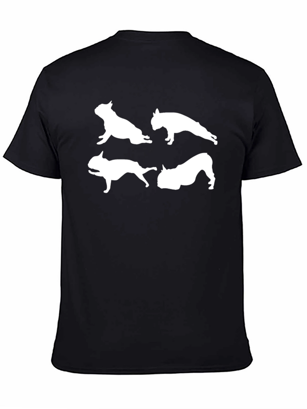 Dog Silhouette Graphic Tee - Black Crew Neck Shirt