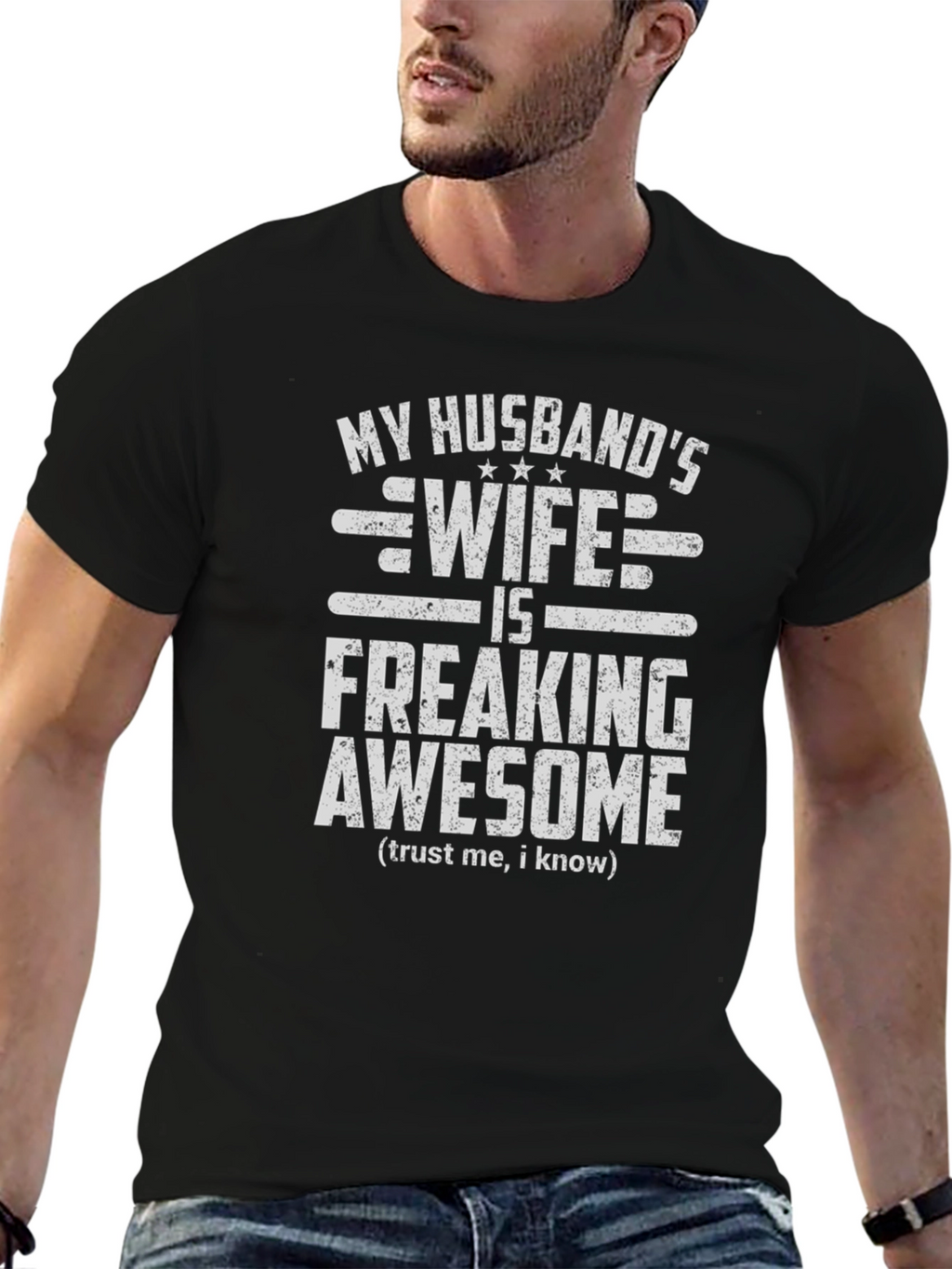 Husbands Wife Awesome Graphic Tee - Novelty T-Shirt