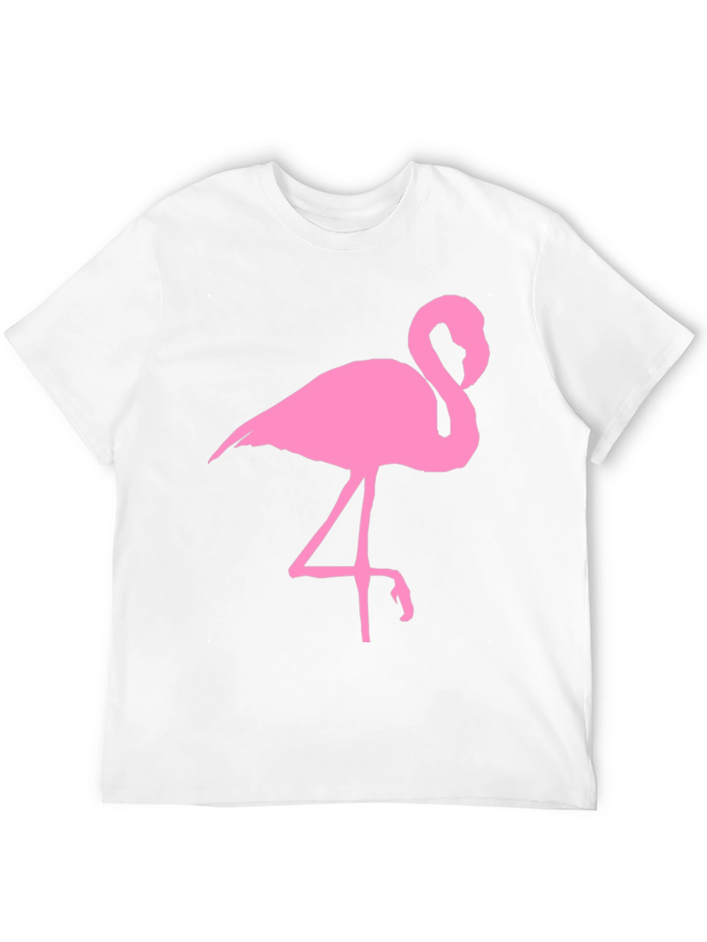 Pink Flamingo Graphic Tee - Black Cotton T-Shirt
