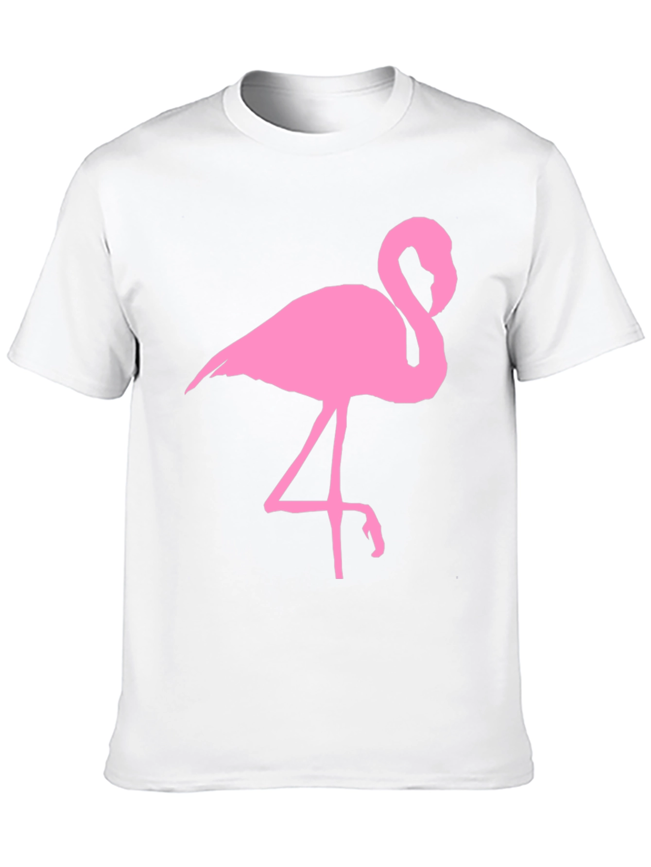 Pink Flamingo Graphic Tee - Black Cotton T-Shirt